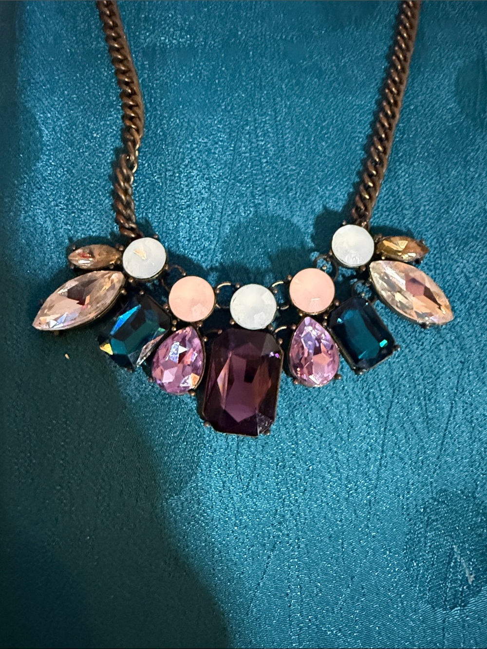 Multi-Color Statement Crystal Bib Necklace - Women Jewelry